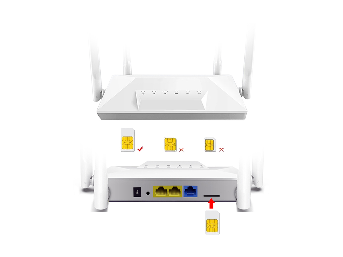 WP-Y13B1-XV2-R4W4-W 3-Port 4G LTE Desktop CPE Router