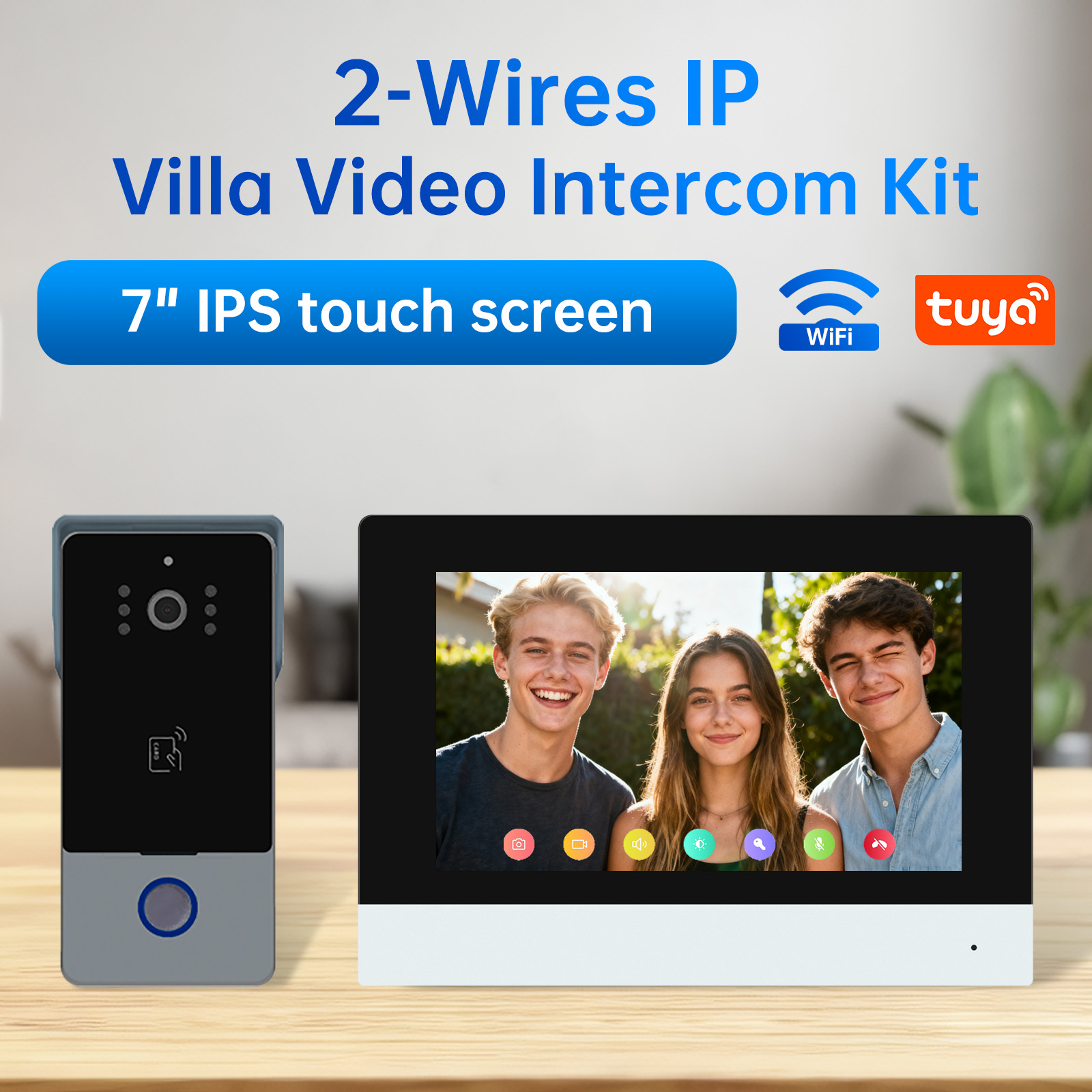 TD-D4R34W Two-Wire Video Intercom Kit