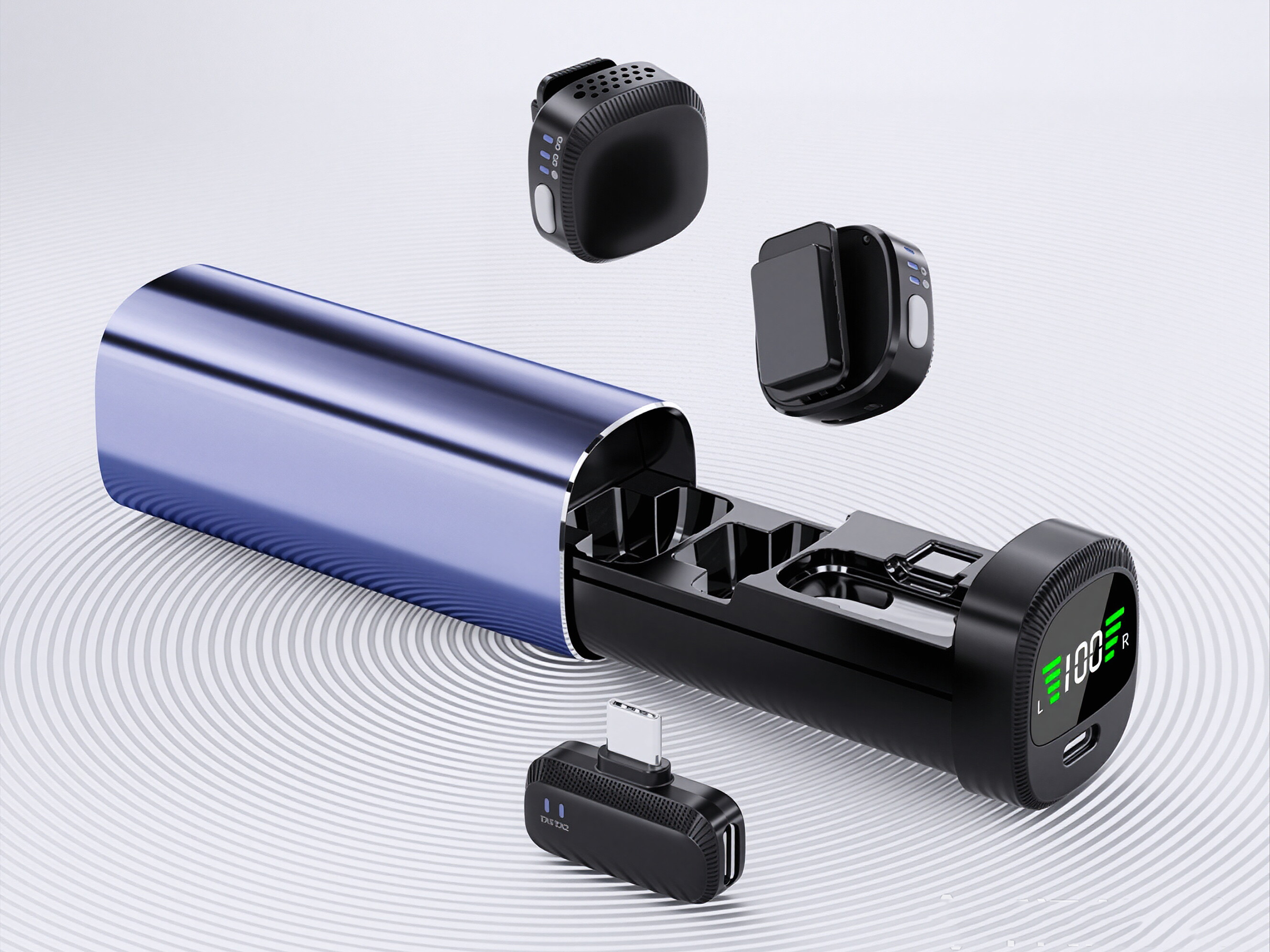 M42 Magnetic Dual-Transmitter Wireless Lapel Microphone