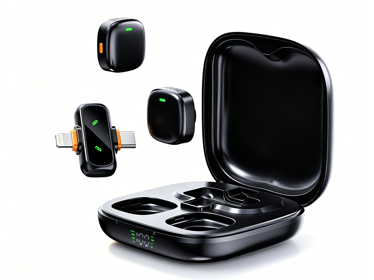 Microfone Lapela QY20 com Redução de Ruído por IA
