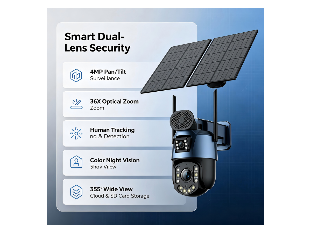 5601 Dual-lens Solar 4G PTZ Camera