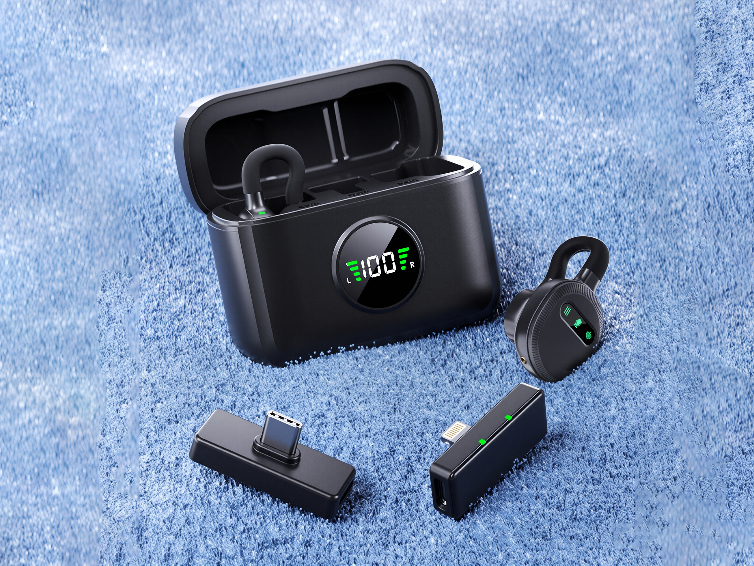 M51 Magnetic Button Wireless Lavalier Mic (Hidden Ear Hook)