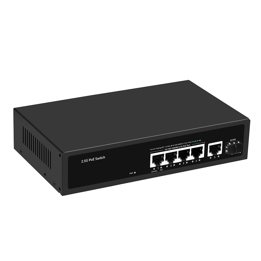 OM1X54(2)-PSE-GE 4-Port 2.5G PoE Switch with 10G Optical Uplink